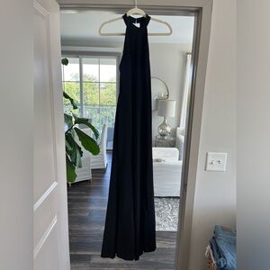 BHLDN Juliana High-Neck Side-Slit Stretch Crepe Maxi Dress | Size 0